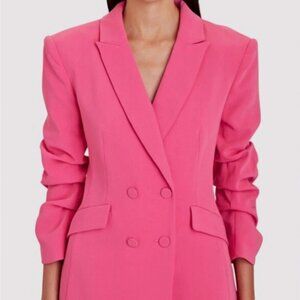 Cinq a Sept Khloe Crepe 3/4-Sleeve Blazer Hot Pink Sz 10 Barbiecore Baddie